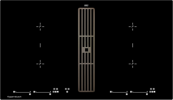 Индукционная варочная панель с вытяжкой Kuppersbusch KMI 9800.0 SR Black Chrome preview 1