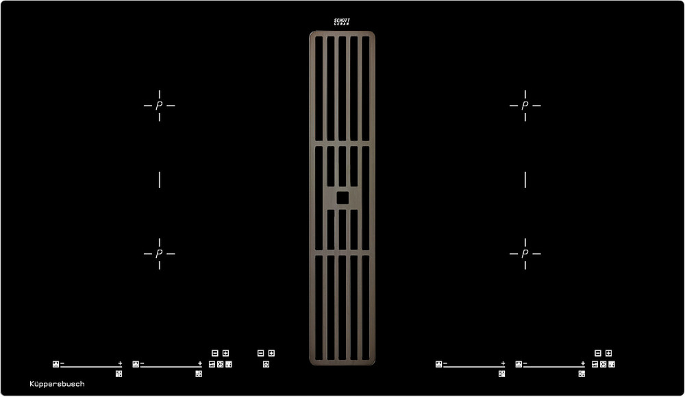 Индукционная варочная панель с вытяжкой Kuppersbusch KMI 9800.0 SR Black Chrome preview 1