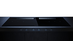 Индукционная варочная панель с вытяжкой Kuppersbusch KMI 12850.0 SR-S Silver Chrome