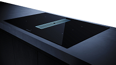 Индукционная варочная панель с вытяжкой Kuppersbusch KMI 8350.0 SR Silver Chrome