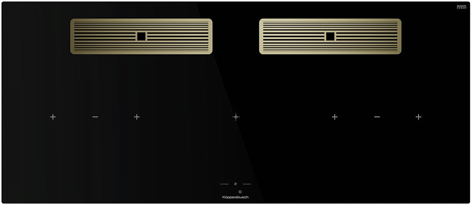 Индукционная варочная панель с вытяжкой Kuppersbusch KMI 12850.0 SR-E Gold preview 1