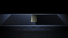 Индукционная варочная панель с вытяжкой Kuppersbusch KMI 9850.1 SR-S Gold