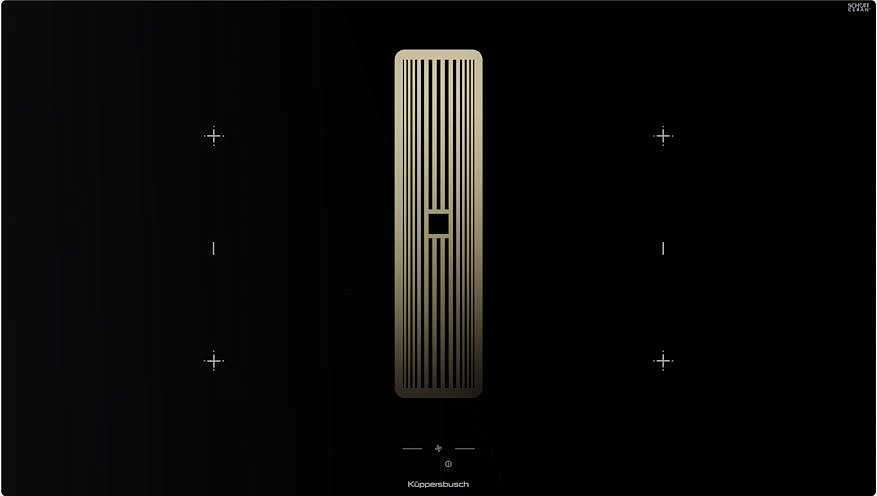 Индукционная варочная панель с вытяжкой Kuppersbusch KMI 9850.1 SR-S Gold preview 1