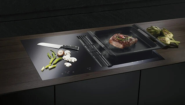 Индукционная варочная панель с вытяжкой Kuppersbusch KMI 9850.1 SR-S Black Chrome preview 7