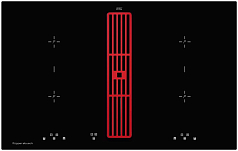 Индукционная варочная панель с вытяжкой Kuppersbusch KMI 8500.0 SR Hot Chili