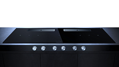 Индукционная варочная панель с вытяжкой Kuppersbusch KMI 12850.0 SR-E Silver Chrome