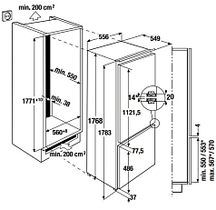 Встраиваемый холодильник Kuppersbusch FKGF 8800.0i