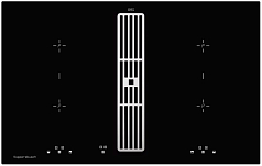 Индукционная варочная панель с вытяжкой Kuppersbusch KMI 8500.0 SR Silver Chrome
