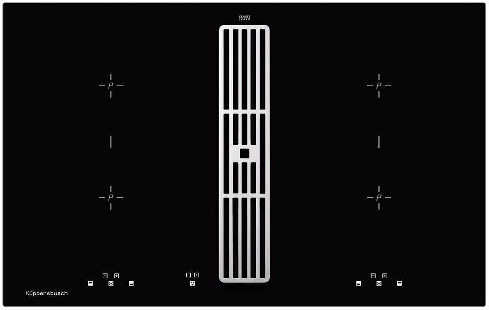 Индукционная варочная панель с вытяжкой Kuppersbusch KMI 8500.0 SR Silver Chrome preview 1