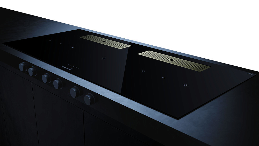 Индукционная варочная панель с вытяжкой Kuppersbusch KMI 12850.0 SR-S Gold preview 4