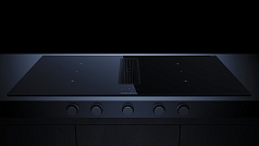 Индукционная варочная панель с вытяжкой Kuppersbusch KMI 9850.1 SR-S Black Chrome