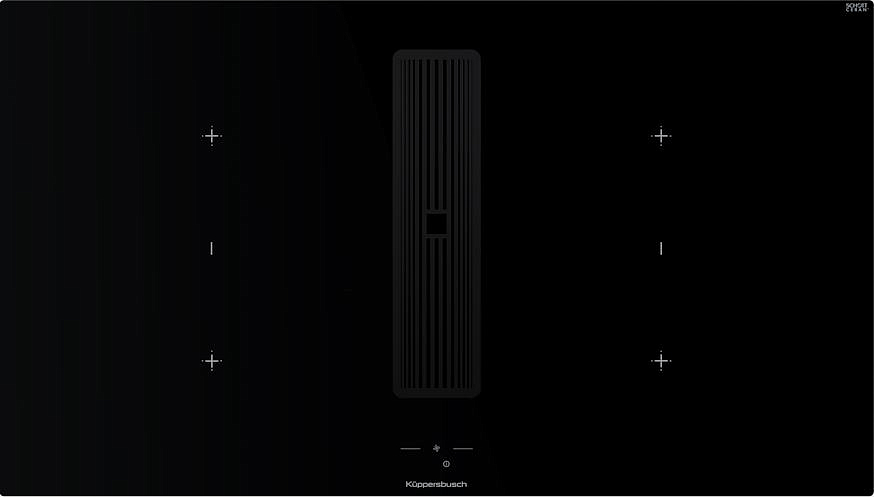 Индукционная варочная панель с вытяжкой Kuppersbusch KMI 9850.1 SR-S Black Velvet preview 1