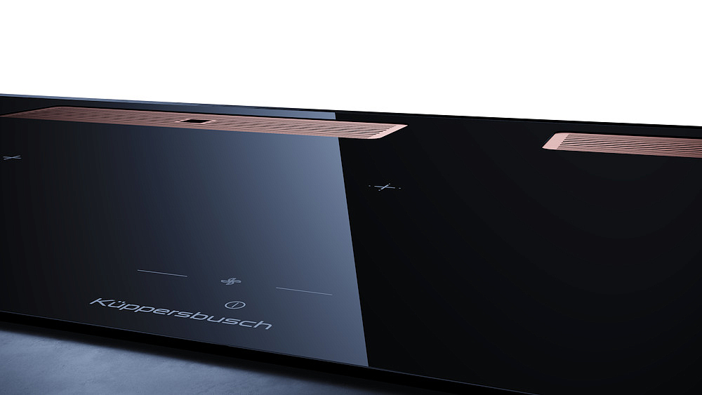 Индукционная варочная панель с вытяжкой Kuppersbusch KMI 12850.0 SR-S Gold preview 3