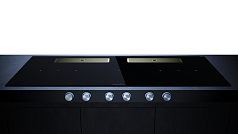 Индукционная варочная панель с вытяжкой Kuppersbusch KMI 12850.0 SR-E Gold